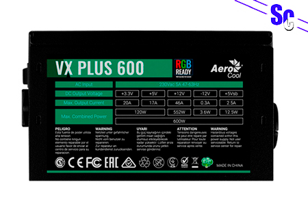 Блок питания AeroCool VX PLUS 600